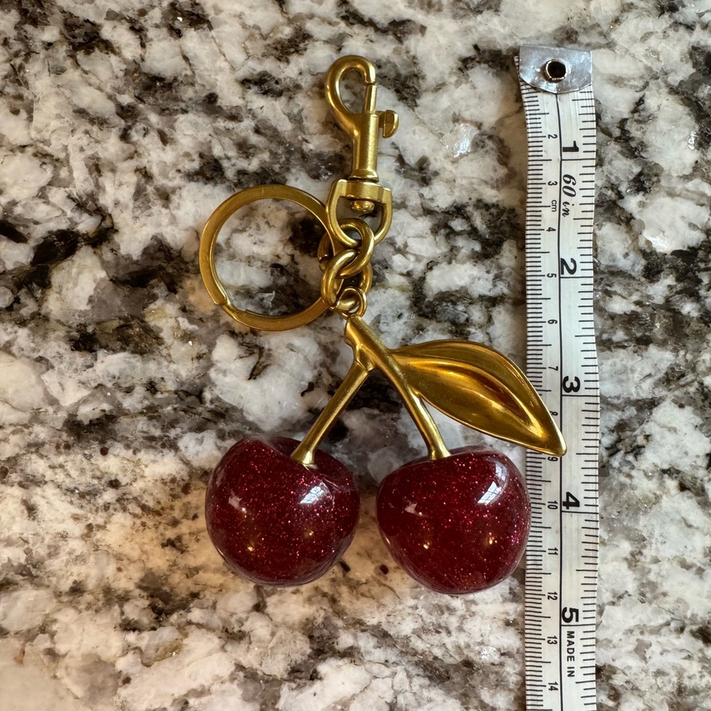 Red Cherry Bag Charm Keychain Unbranded - Picture 3 of 5